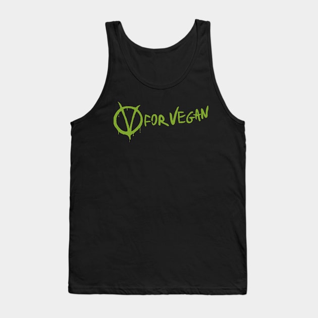 V for Vegan (title) Tank Top by AnthonyGeoffroy